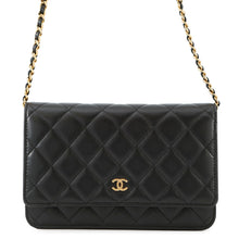将图像加载到图库查看器中，CHANEL Matelasse Chain wallet BlackAP0250 Lambskin
