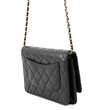 将图像加载到图库查看器中，CHANEL Matelasse Chain wallet BlackAP0250 Lambskin
