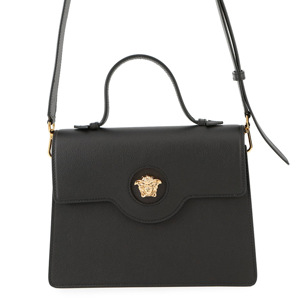 VERSACE Versace 2-Way Bag Black Leather Size S