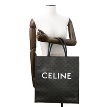 将图像加载到图库查看器中，CELINE Triomphe Vertical Cabas Tote Black190972 PVC Leather Size Large

