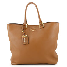 将图像加载到图库查看器中，PRADA Vitello Phoenix Tote Brown1BG865 Leather
