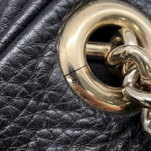 将图像加载到图库查看器中，GUCCI Soho Interlocking G Shoulder Black308983 Leather
