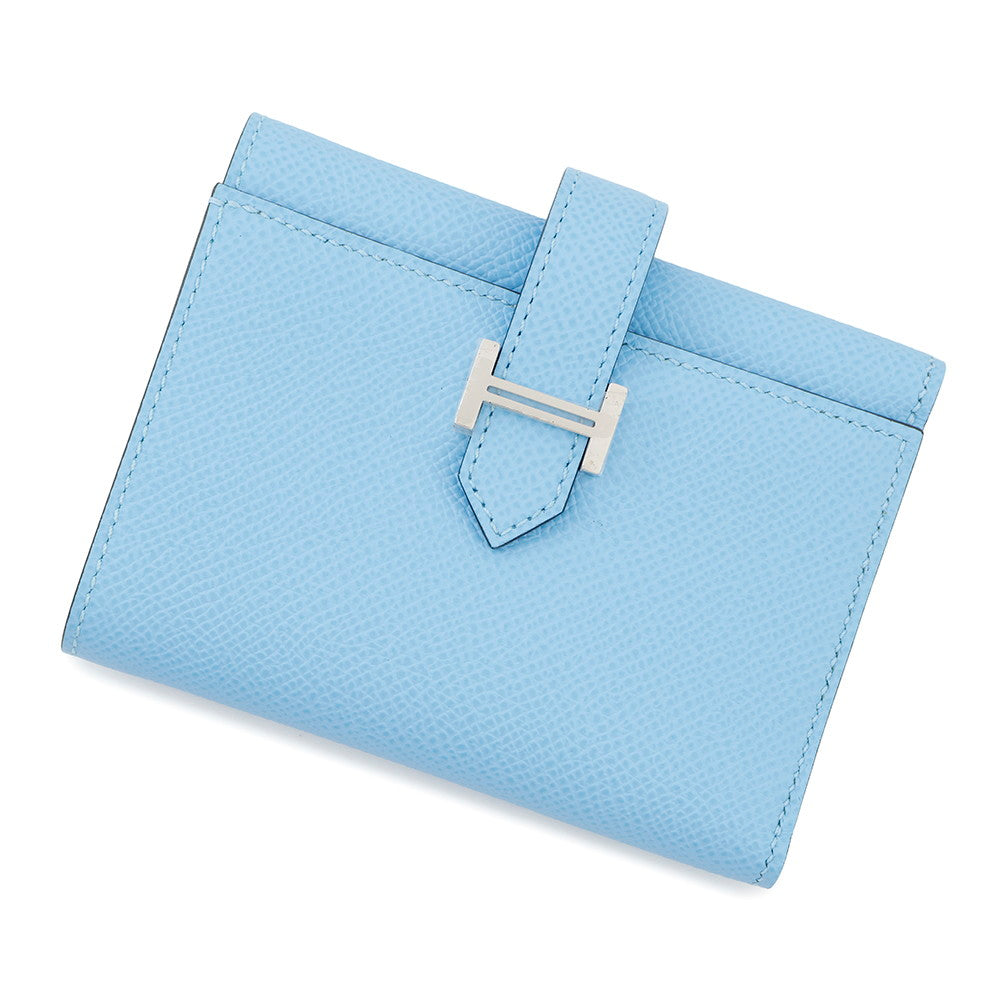 HERMES Bearn Combination Verso Celeste/Vert Jade Epsom