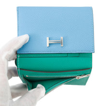将图像加载到图库查看器中，HERMES Bearn Combination Verso Celeste/Vert Jade Epsom

