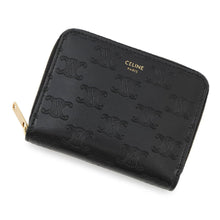 Load image into Gallery viewer, CELINE Triomphe Compact Zipped Wallet Black10B663BFU Leather
