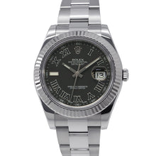 将图像加载到图库查看器中，ROLEX Datejust II W41mm Stainless Steel K18WG Black Dial116334
