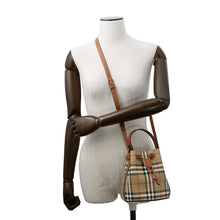 Load image into Gallery viewer, BURBERRY checked bucket bag Archive Beige/Briar Brown81004861 PVC Leather Size Mini

