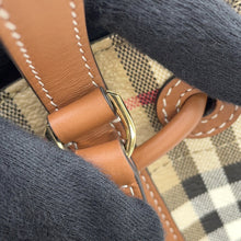 Load image into Gallery viewer, BURBERRY checked bucket bag Archive Beige/Briar Brown81004861 PVC Leather Size Mini
