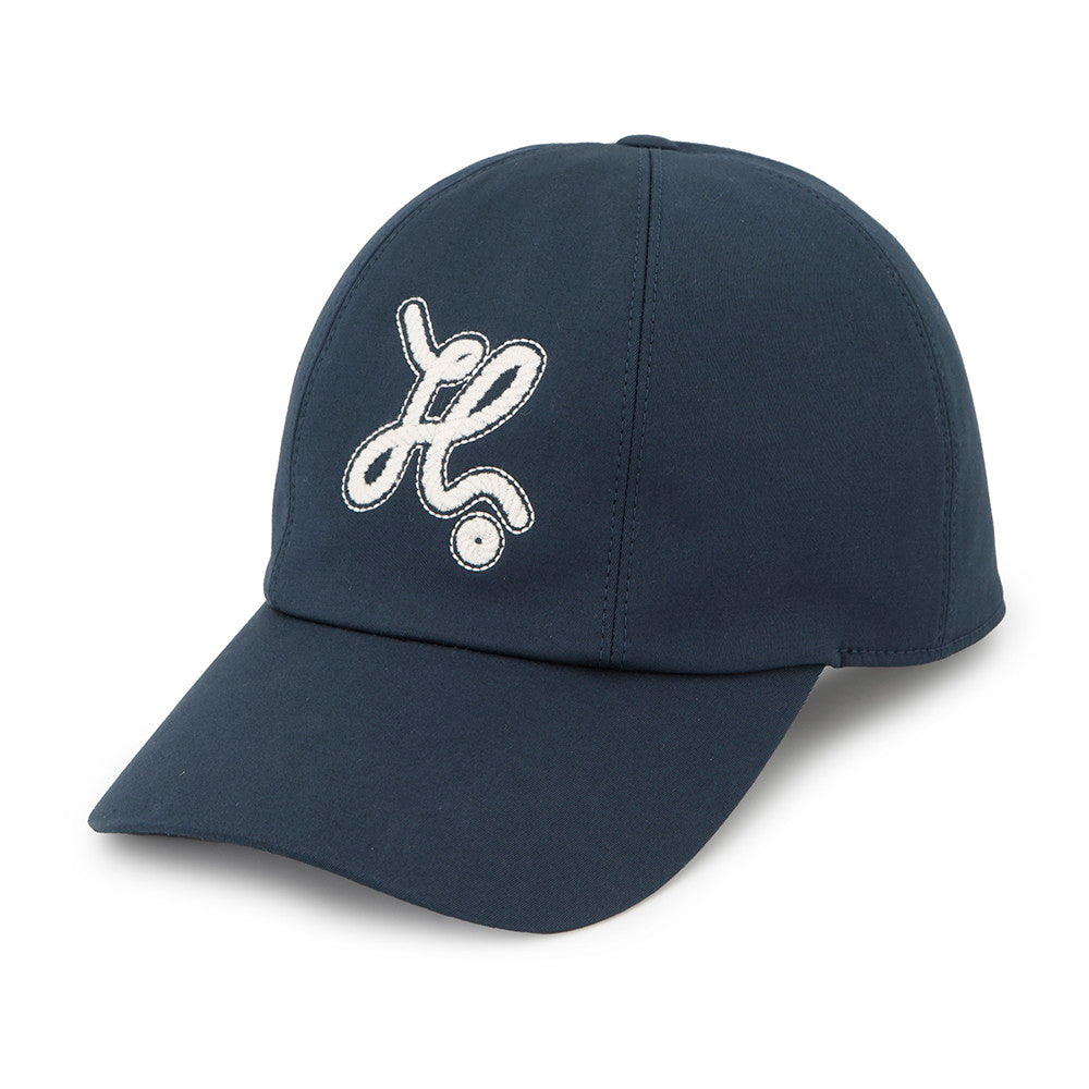 HERMES Cap Serena Nautic Size 59 Navy/White Cotton96% Polyurethane4%