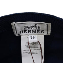 Load image into Gallery viewer, HERMES Nevada H Cheval Cap Size 59 Marine Cotton100%
