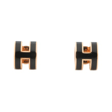 Load image into Gallery viewer, HERMES Pop Ash Mini Earrings Size Mini Black Metal
