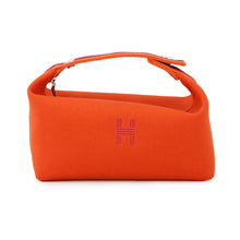 将图像加载到图库查看器中，HERMES Brid a Black Feu/Bordeaux Canvas Size PM
