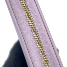 将图像加载到图库查看器中，CELINE Round Zip Long Clothes Two-Tone Lavender/Blue105013 Leather
