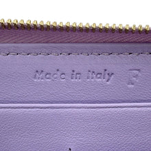 将图像加载到图库查看器中，CELINE Round Zip Long Clothes Two-Tone Lavender/Blue105013 Leather
