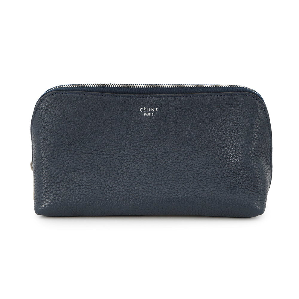 CELINE Cosmetic pouch Navy101533NFL Leather
