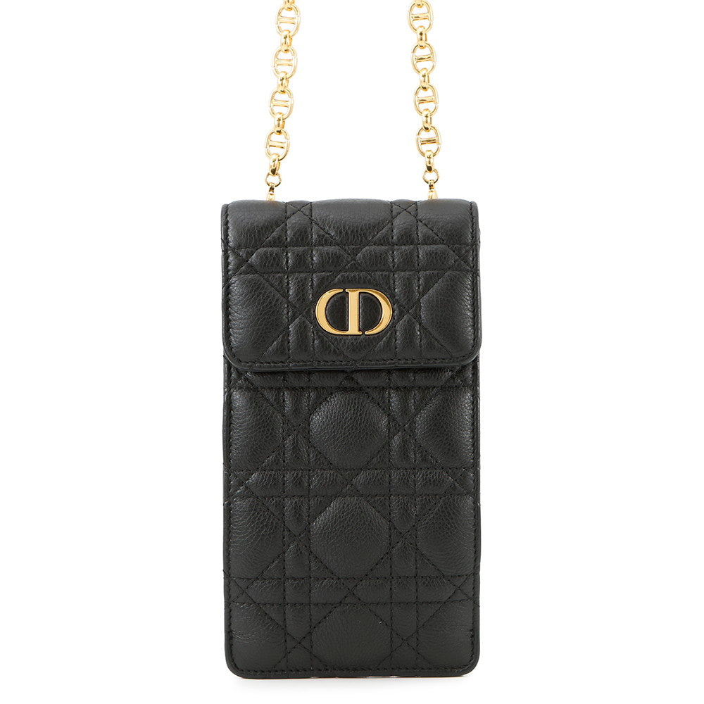 Dior Cannage CARO Phone Holder BlackS5105UWHC_M900 Calf Leather
