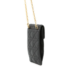 将图像加载到图库查看器中，Dior Cannage CARO Phone Holder BlackS5105UWHC_M900 Calf Leather
