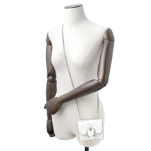 Load image into Gallery viewer, JIMMY CHOO Mini Paris ChainShoulder White133939 Embossed Leather
