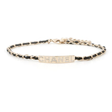 将图像加载到图库查看器中，CHANEL With logo Chain choker BlackAB4711 Gold Plated Leather
