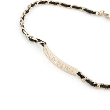 将图像加载到图库查看器中，CHANEL ★With logo Chain choker BlackAB4711 Gold Plated Leather
