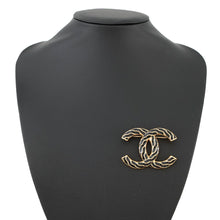 Load image into Gallery viewer, CHANEL CC Logo Brooch Black Gold Plated
