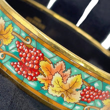 将图像加载到图库查看器中，HERMES Glazed Bangle Grape Pattern Size GM Multicolor Gold Plated Enamel
