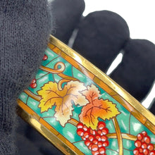 将图像加载到图库查看器中，HERMES Glazed Bangle Grape Pattern Size GM Multicolor Gold Plated Enamel
