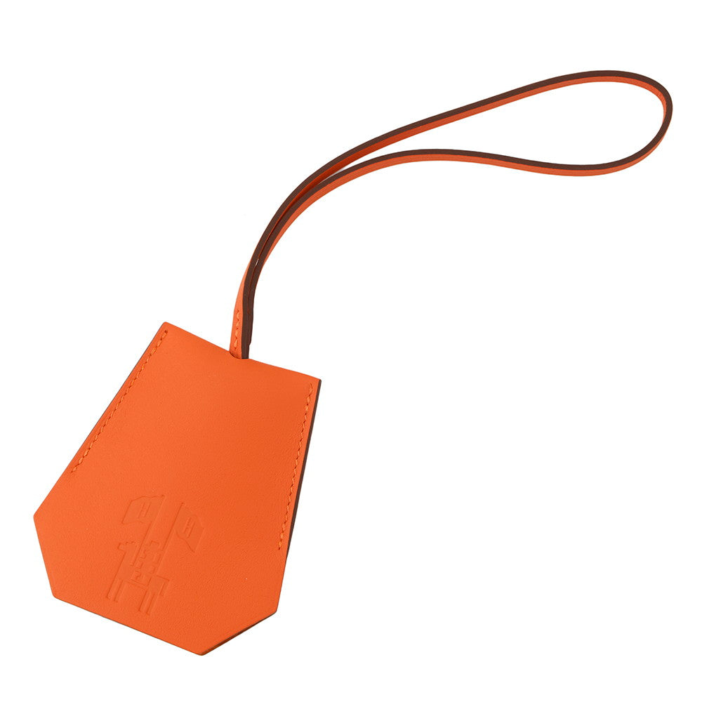 HERMES Clochette Key Ring 2024 Year Gift Orange Swift Leather