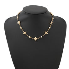 Load image into Gallery viewer, LOUIS VUITTON Necklace Louisa GoldM01610 Gold Plated Faux Pearl
