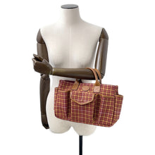 Load image into Gallery viewer, GUCCI Children&#39;s Check Pattern Interlocking G Tote Bag Brown/Bordeaux628159 Canvas Leather
