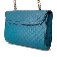 将图像加载到图库查看器中，GUCCI Emily MicroGuccissima Chainshoulder Bag Turquise Blue449636 Leather
