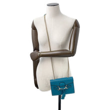 将图像加载到图库查看器中，GUCCI ★Emily MicroGuccissima Chainshoulder Bag Turquise Blue449636 Leather
