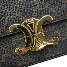 将图像加载到图库查看器中，CELINE Triomphe Claude Shoulder Bag Tan194142 PVC Calf Leather
