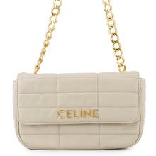将图像加载到图库查看器中，CELINE Matelasse Mono Chrome Chainshoulder Bag Greige111273 Leather
