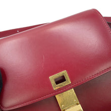 将图像加载到图库查看器中，CELINE Classic box Red189183DLS Leather Size Small

