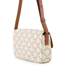 将图像加载到图库查看器中，CELINE Triomphe Claude Shoulder Bag White194142 PVC Leather
