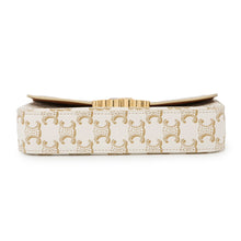 将图像加载到图库查看器中，CELINE Triomphe Claude Shoulder Bag White194142 PVC Leather
