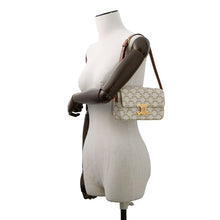 将图像加载到图库查看器中，CELINE Triomphe Claude Shoulder Bag White194142 PVC Leather
