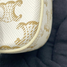 将图像加载到图库查看器中，CELINE Triomphe Claude Shoulder Bag White194142 PVC Leather
