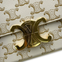 将图像加载到图库查看器中，CELINE Triomphe Claude Shoulder Bag White194142 PVC Leather
