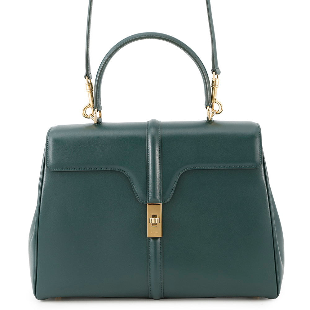 CELINE Classic 16 Seize 2-Way Handbag Green187373 Leather