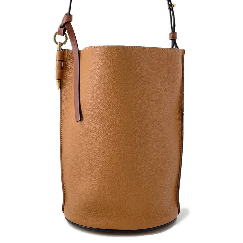 LOEWE Gate bucket Shoulder Bag Brown Leather