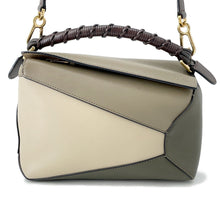 Load image into Gallery viewer, LOEWE puzzle edge Green/Beige/BrownA510P60X41 Leather Size Small
