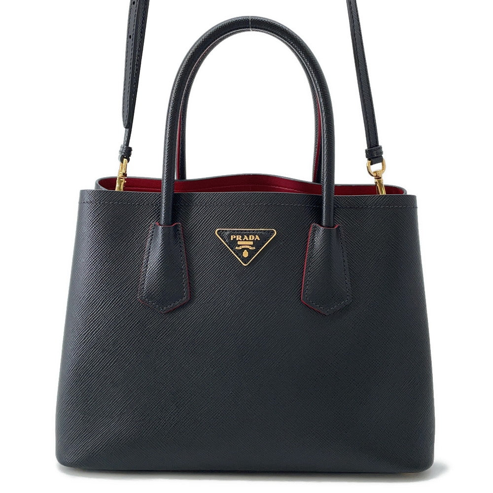 PRADA Saffiano Leather 2WAYHandbag Black/Red1BG887 Leather