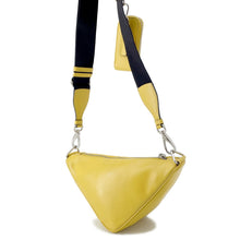 将图像加载到图库查看器中，PRADA Triangle Shoulder Bag Yellow1BH190 Leather
