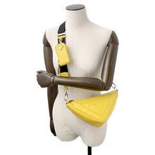 将图像加载到图库查看器中，PRADA Triangle Shoulder Bag Yellow1BH190 Leather
