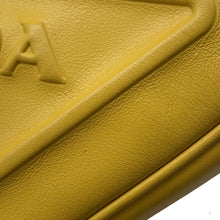 将图像加载到图库查看器中，PRADA Triangle Shoulder Bag Yellow1BH190 Leather
