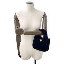 将图像加载到图库查看器中，PRADA Padded 2-Way Handbag Black1BA359 Velvet Size Mini
