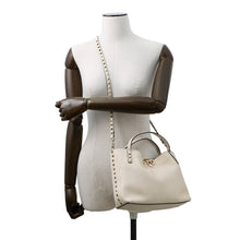 Load image into Gallery viewer, Valentino Garavani Rock Studded Handbag Ivory/Red3W2B0K11VSN Leather
