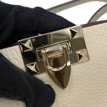 Load image into Gallery viewer, Valentino Garavani Rock Studded Handbag Ivory/Red3W2B0K11VSN Leather
